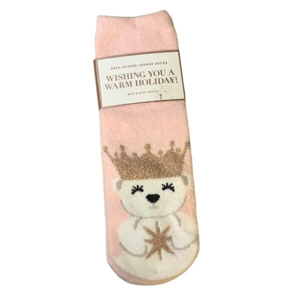 Bath & Body Works Pink Holiday Socks - Picture 1 of 7